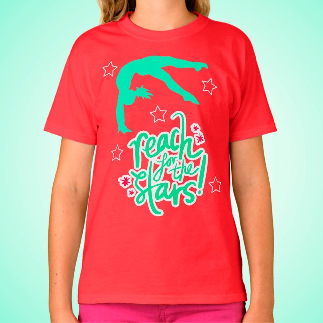 Reach for the Stars Gymnastics Tumbling T-Shirt (Creator Uploaded)