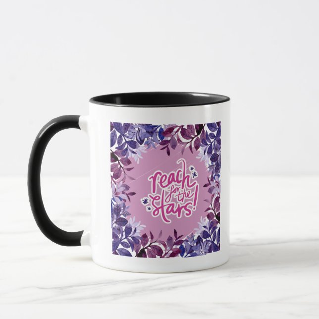 Reach For the Stars in Purple Colour Mug (Left)