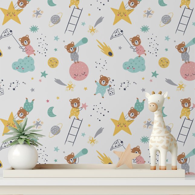 Reach For The Stars Little Bear Kids Pattern Wallpaper (Creator Uploaded)
