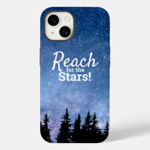 Reach For the Stars Motivation Quote Starry Night iPhone 14 Case