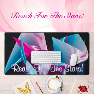 Reach For The Stars Motivational Liquify Abstract  Desk Mat