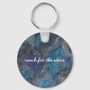 Reach For The Stars Space Inspirational Script Key Ring