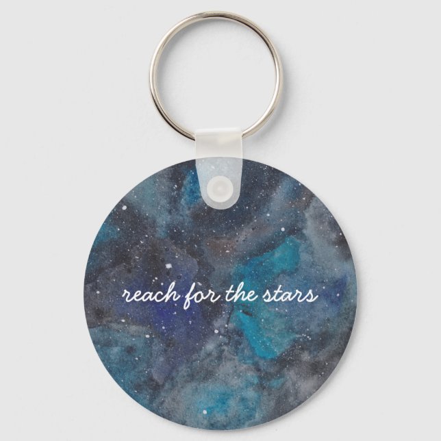 Reach For The Stars Space Inspirational Script Key Ring (Front)