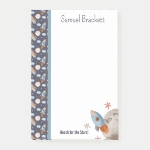 Reach For The Stars Space Rocket Personalized Post-it Notes