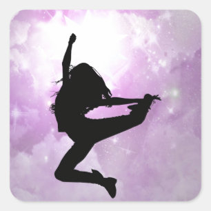 Reach for the stars square sticker