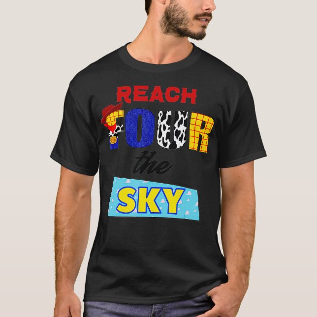 Reach Four The Sky 4th Birthday Toy Lover Cowboy B T-Shirt (Front)