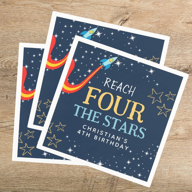 Reach Four The Stars Space Birthday  Napkin (Creator Uploaded)