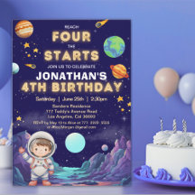 Reach Four the Stars Space Boy Birthday 4