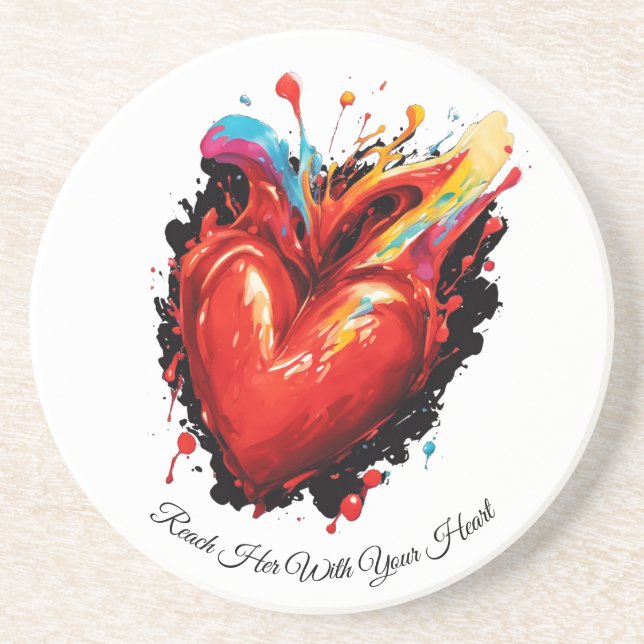 Reach Her With Your Heart Coaster (Front)