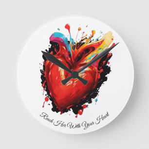 Reach Her With Your Heart Hoodie Round Clock
