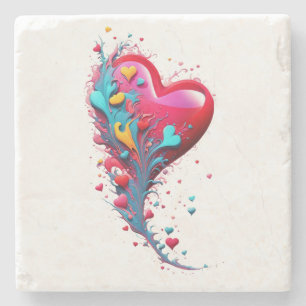 Reach Her With Your Heart II Stone Coaster
