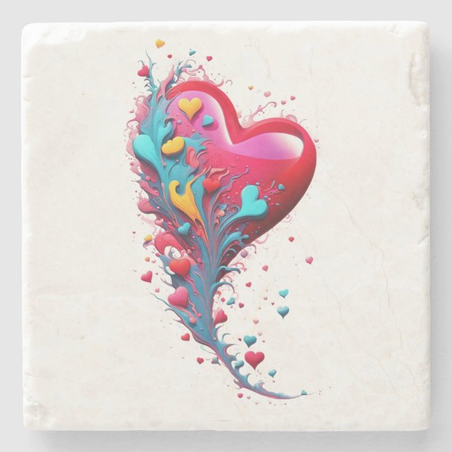 Reach Her With Your Heart II Stone Coaster (Front)