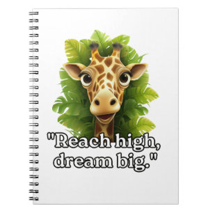 Reach High, Dream Big – Giraffe Notebook 📖