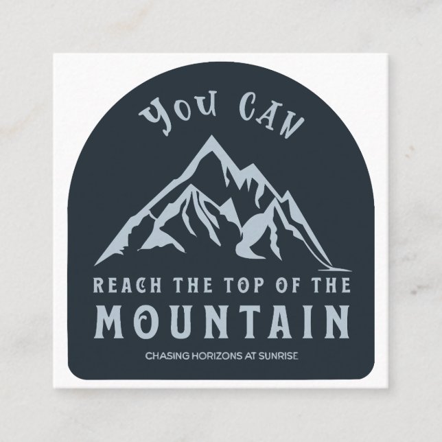 Reach the Top of the Mountain Square Business Card (Front)