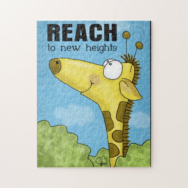 Reach to New Heights Giraffe Jigsaw Puzzle (Vertical)