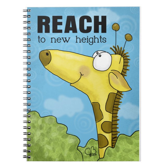 Reach to New Heights Giraffe Notebook (Front)