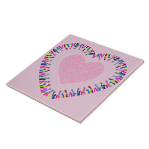 Reaching for Love Ceramic Tile