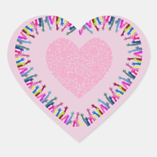 Reaching for Love Heart Sticker (Front)