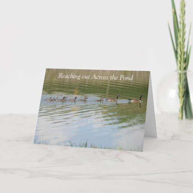 Reaching out Across the Pond to say Thinking of  Card (Front)