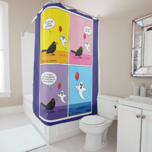 Reaching the Opposite Goal Comic Shower Curtain