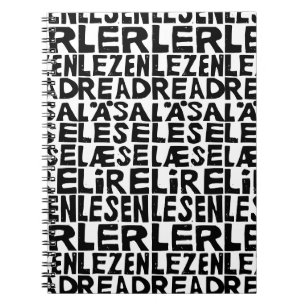 Read 8 Languages Lino Print Spiral Photo Notebook