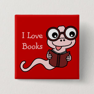 Read a Book Month: I Love Books 15 Cm Square Badge
