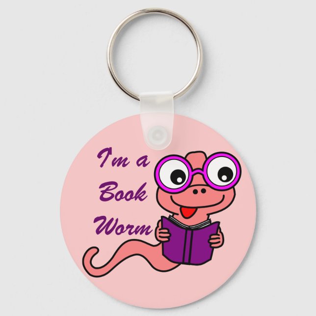 Read a Book Month: I'm a Book Worm Key Ring (Front)