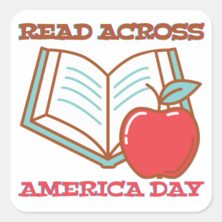 Read Across America Day Square Sticker