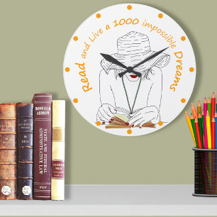 Read and Live a 1000 Impossible Dreams Large Clock