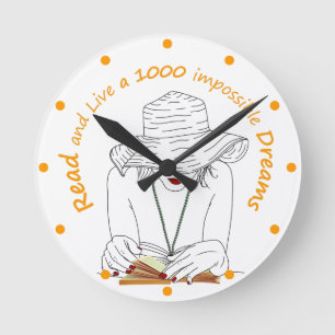 Read and Live a 1000 Impossible Dreams Round Clock
