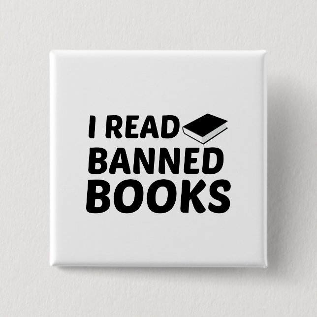 READ BANNED BOOKS 15 CM SQUARE BADGE (Front)