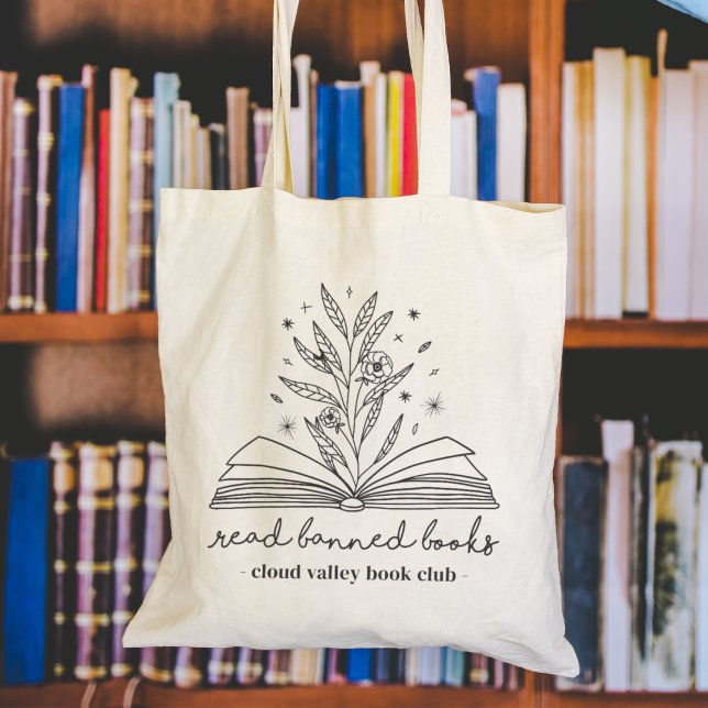 Read Banned Books Blooming Floral Personalised Tote Bag (Creator Uploaded)
