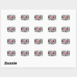 Read Banned Books First Funny Book Lovers Square Sticker