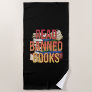Read Banned Books Librarian Bookworm Book Reader Beach Towel