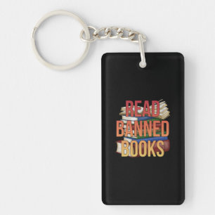 Read Banned Books Librarian Bookworm Book Reader Key Ring