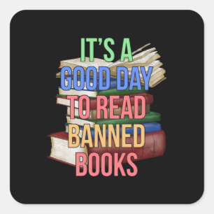 Read Banned Books Librarian Bookworm Book Reader Square Sticker