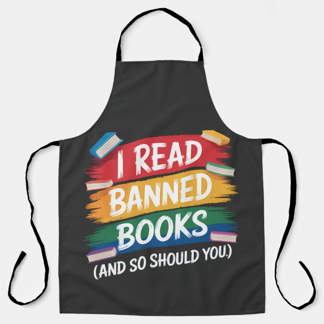 read banned books librarian week apron (Front)