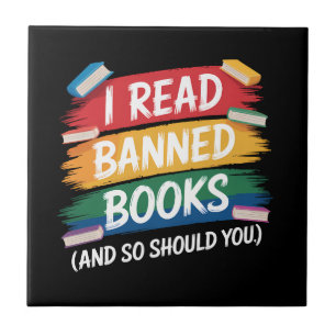 Read Banned Books Librarian Week Ceramic Tile