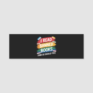 read banned books librarian week name tag