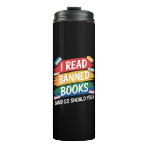 read banned books librarian week thermal tumbler