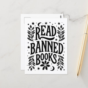 Read banned books postcard