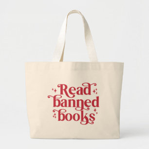 Read Banned Books Reading Lover's Large Tote Bag