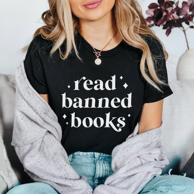 Read Banned Books Retro Lettering T-Shirt (Creator Uploaded)
