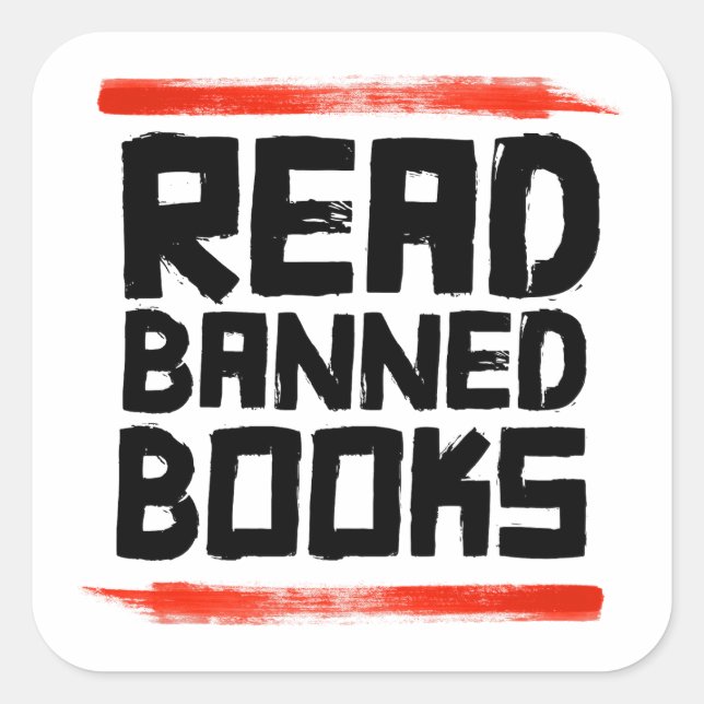 READ BANNED BOOKS SQUARE STICKER (Front)