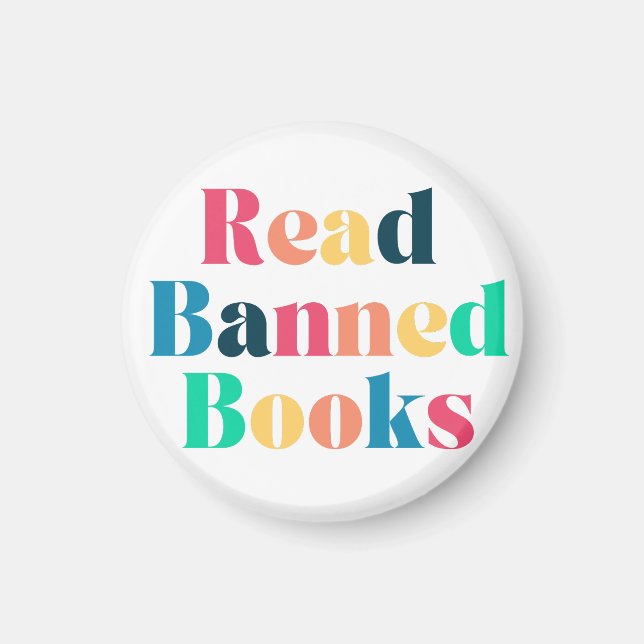 Read Banned Books Typography Magnet (Front)