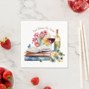 Read Between the Wines Book Lover, Book Club Napkin