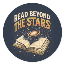 Read Beyond the Stars Cosmic Bookworm Sticker