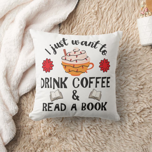 Read Book And Drink Coffee Cushion (Blanket)