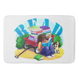 READ Book Wagon Art Bath Mat
