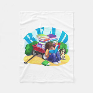 READ Book Wagon Art Fleece Blanket